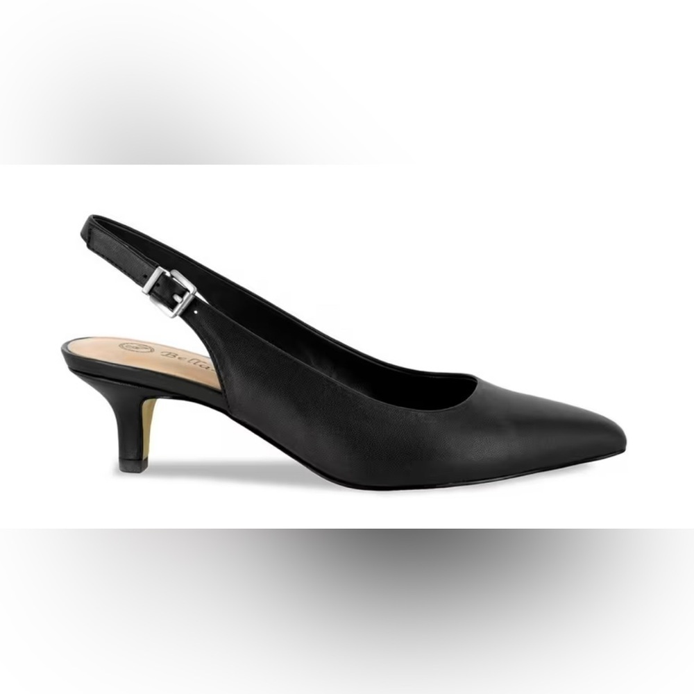 Bella Vita Scarlett Elegant Black Slingback Heels sz 9.5W nwob
